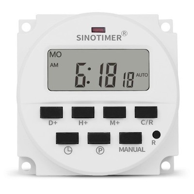 Digitale programmierbare Zeitschaltuhr, 220V, 16A, LCD-Display, 7-Tage-Einstellungen