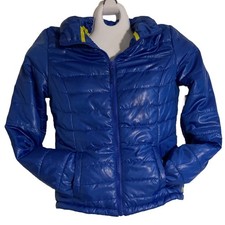 AEROPOSTALE Juniors Blue Puffer Jacket Lightweight M Full Zip Packable