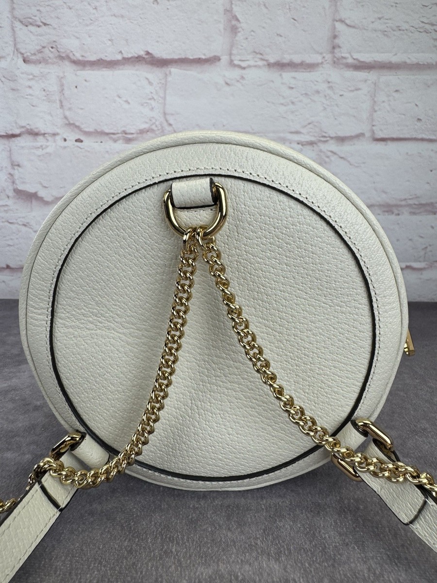 Gucci Textured Calfskin Web Mini Ophidia Round Backpack  display picture 2
