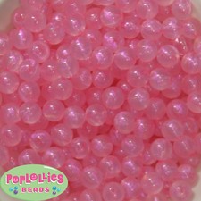12mm Pink Acrylic Frost Style Bubblegum Beads Lot 40 pc.chunky gumball
