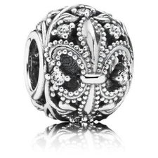 NEW AUTHENTIC PANDORA #791378CZ FLEUR DE LIS ZIRCONIA CHARM BRAND NEW F/SH