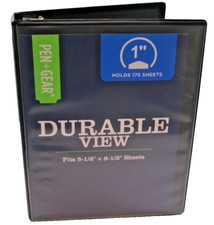 New Pen Gear Durable View 5.5" x 8,5" holds 175 sheets 3ring Binder PG63414