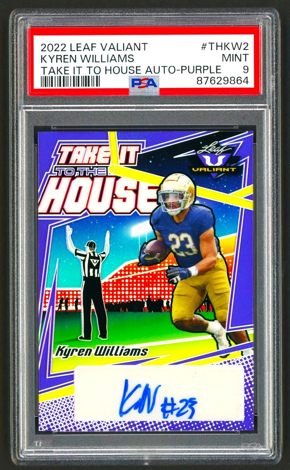 Kyren Williams Leaf Valiant Take It to the House Autographs #THKW2 Purple