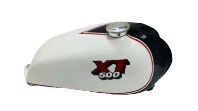YAMAHA XT 500 TT 500 STEEL BLACK & WHITE PAINTED PETROL TANK 1980+