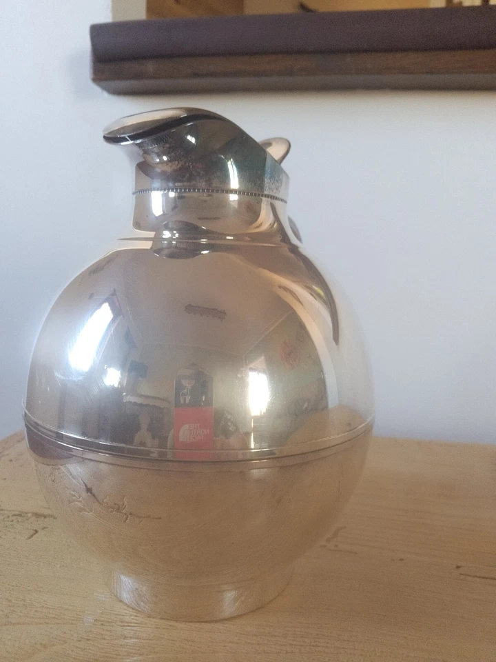 BROCCA THERMOS VINTAGE STANDARD ITALY METALLO ARGENTATO - Immagine 4 di 4