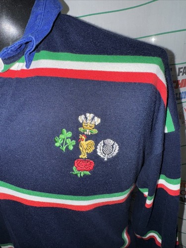 Rugby Italy 6 Nations Rugby Shirt Adults Large O’Neills Dark Blue Striped 🏉 - Picture 2 of 9