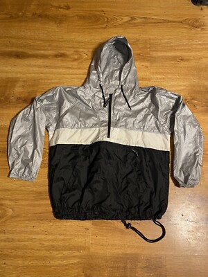 Vintage Old Navy 90s Windbreaker Jacket Mens Small Colorblock Kangaroo  Pocket