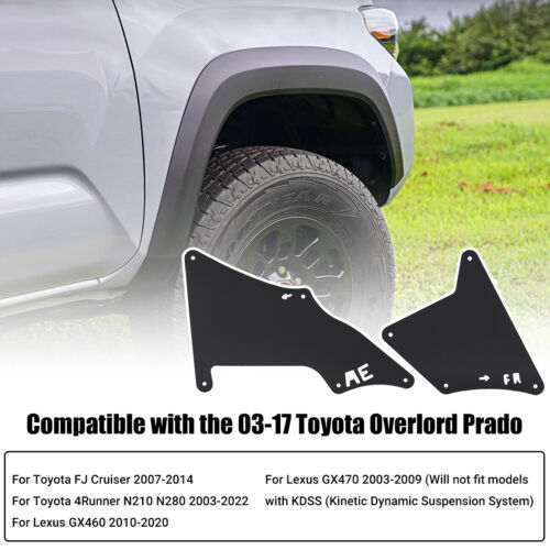 Forros de guardabarros protectores contra salpicaduras 4 piezas para Toyota 4Runner GX460 GX470 FJ 53886-35020 - Imagen 2 de 13