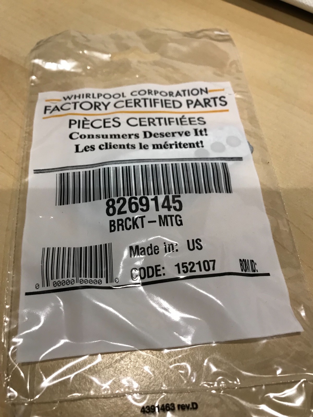 New! OEM Genuine Whirlpool Mounting Bracket WP8269145 , 8269145 | eBay