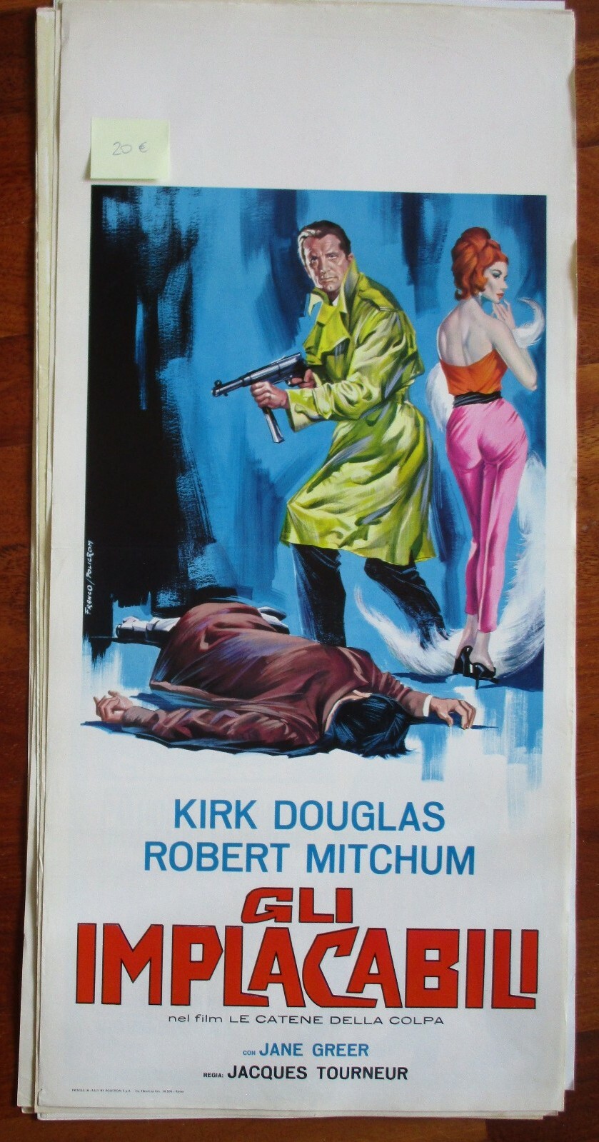 Locandina originale film Le catene della colpa (1951) - Regia di Jacques Tourneur