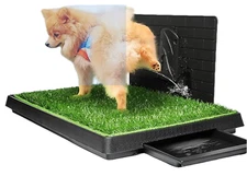 Hompet Dog Grass Pad with Tray Large, Puppy Turf Potty Reusable Training Pads