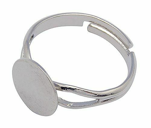 20pcs Metal Adjustable Rings Blank Base Finger Rings Settings