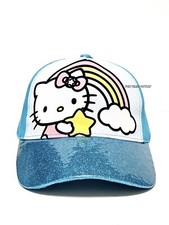 Sanrio Hello Kitty Rainbow Blue Lady Cap Baseball Adjustable Strapback Women Hat