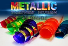 30 Gauge Metallic Transparent Hologram Plastic Vinyl Fabric 38" Wide Sold BTY