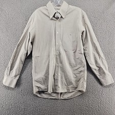 Lacoste Button Down Pocket Long Sleeve Cotton Shirt Men 40 Check Logo