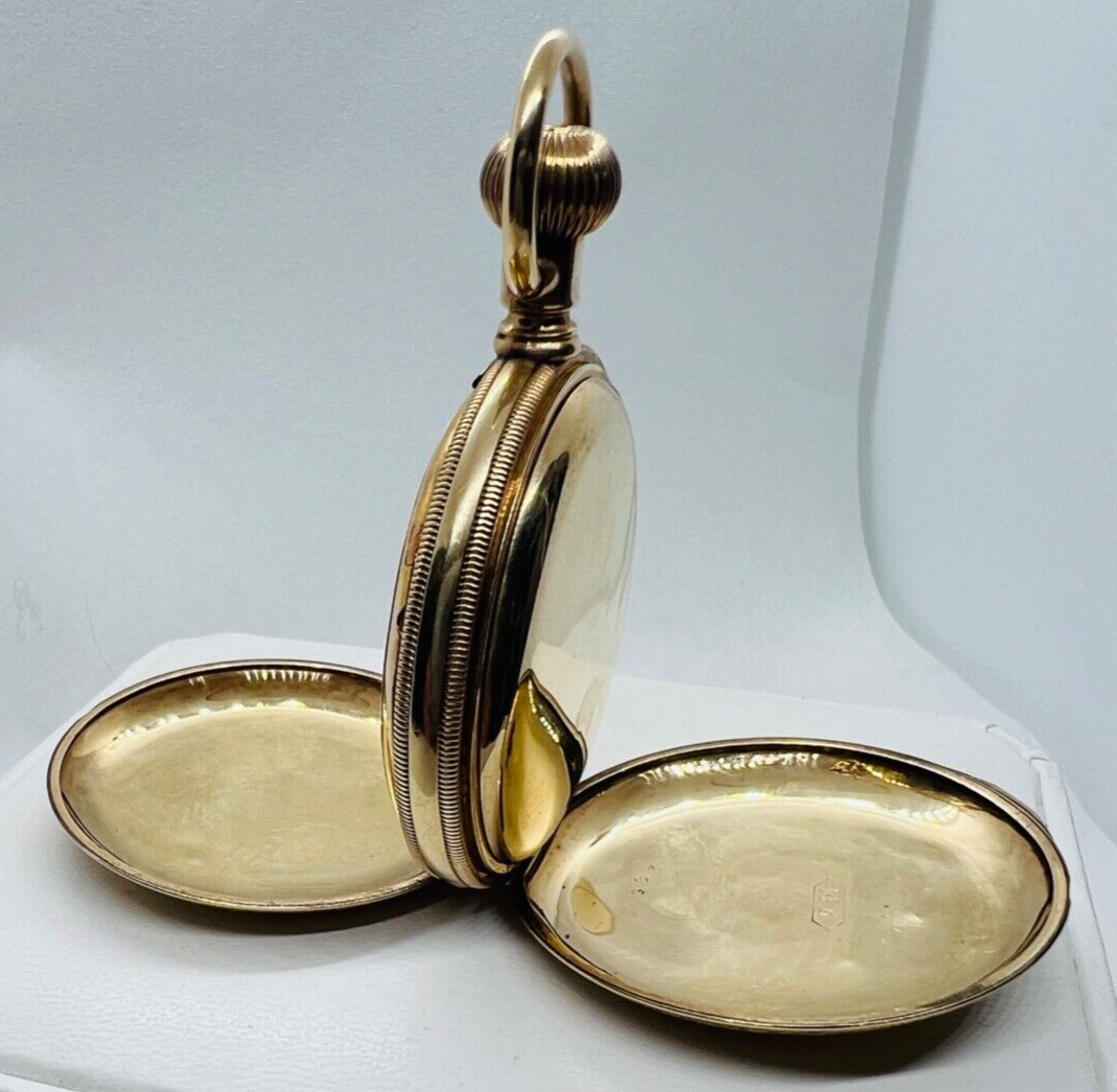 1894 Elgin Size 6 Hunter's Case 14K Gold Pocket Watch White 1894 Elgin Size 6 Hunter's Case 14K Gold Pocket Watch White