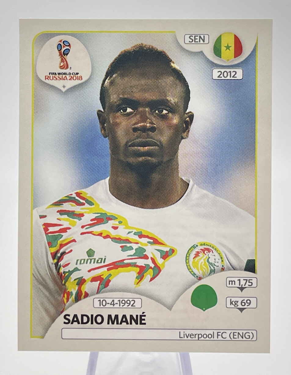 2018 Panini Fifa World Cup Russia Sticker Sadio Mane #613 Pink Back ⚽️