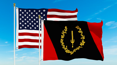 G128 Combo USA Flag and Black American Heritage Flag 3x5 Ft