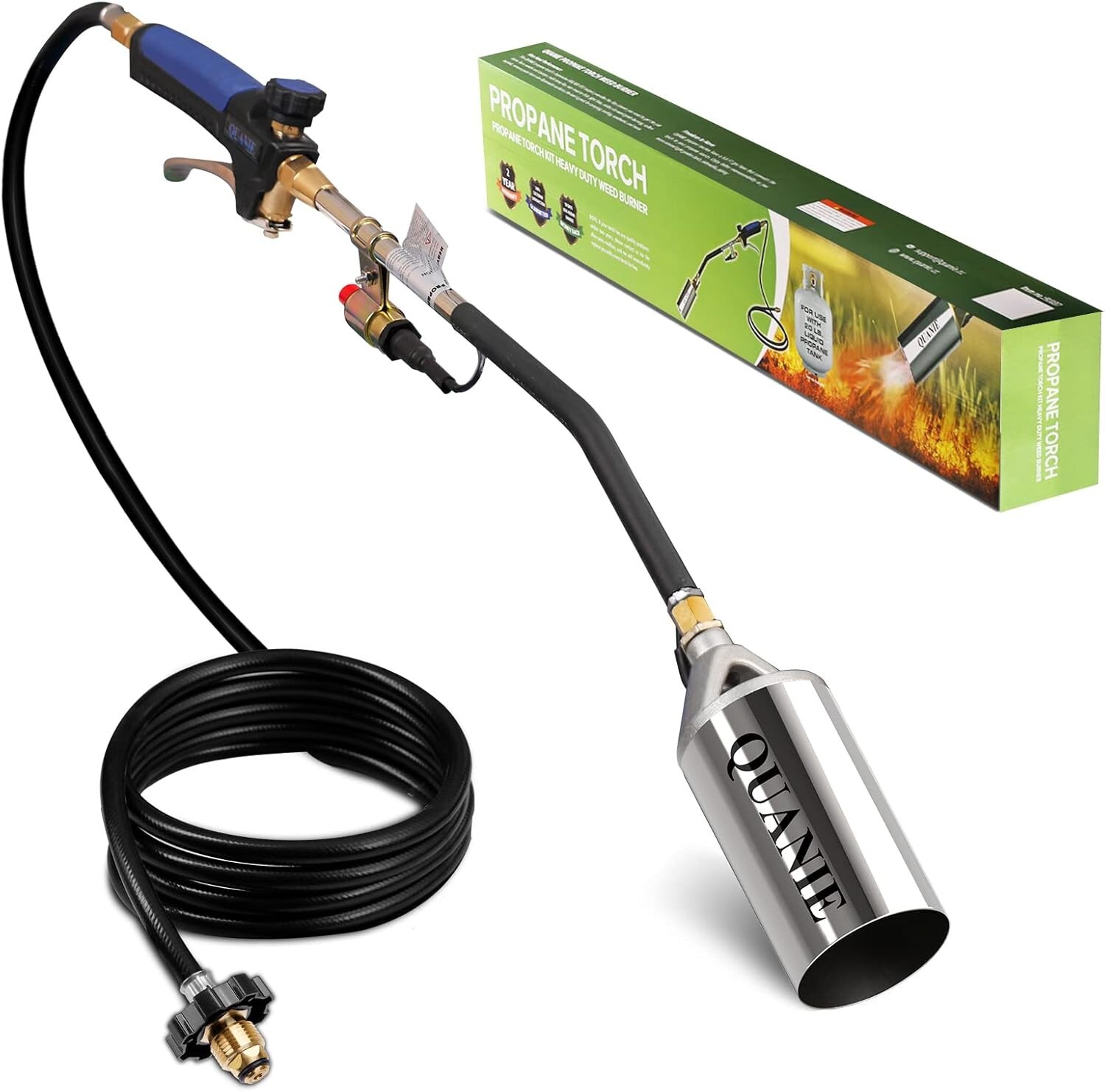 Heavy Duty 1,800,000 BTU Propane Torch Burner with Flame Control for Weeding