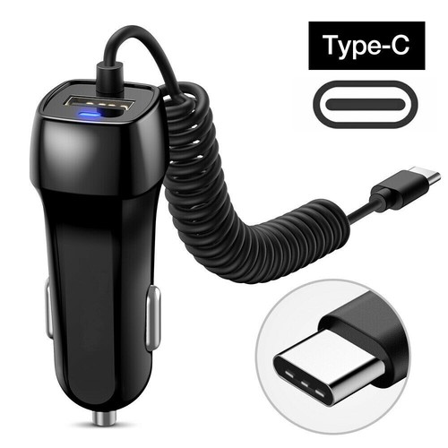 Fast Car Charger Type C USB For Samsung Galaxy S6 S7 S8 S9 S10 Retractable Cable - Picture 7 of 13