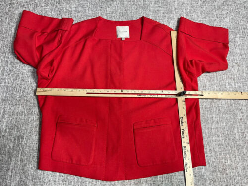 Nordstrom Collection SZ L Women’s Red Jacket Blazer /Pockets - Picture 7 of 7