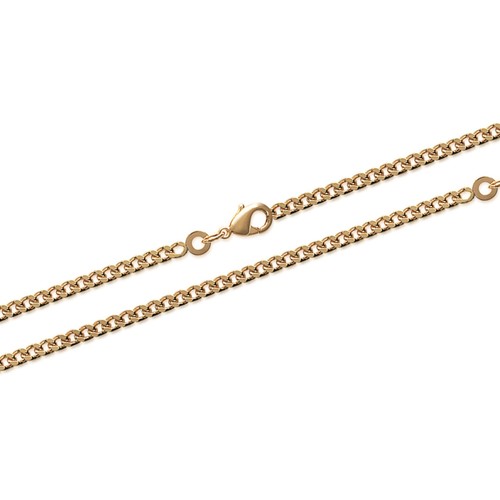 Chaîne Maille Gourmette Plaqué Or 18 Carats – 40 Cm – Bijouxia – Neuf Avec étiquettes