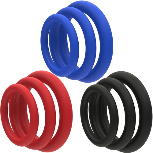 Cock Ring 3 Pack Soft Stretchy Silicone Stay Hard Penis Rings Last