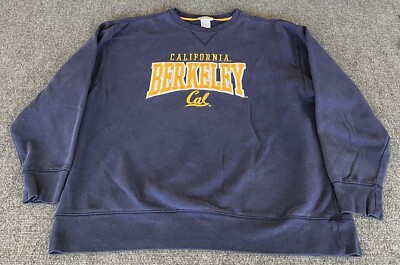Cal Berkley Mens 2XL Sweatshirt Blue Yellow Sewn Pullover Majestic Section 101 
