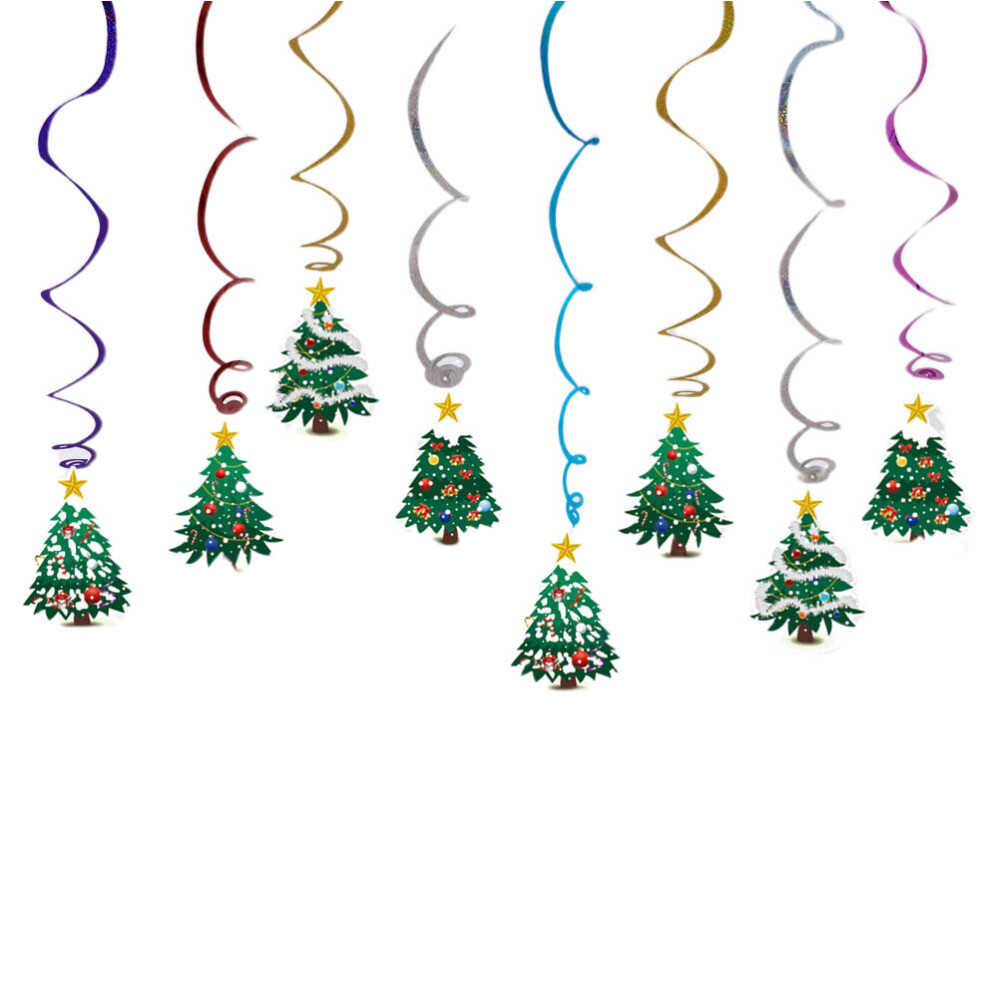Christmas Decorations Hanging Ceiling Swirls Whirls Tree Design