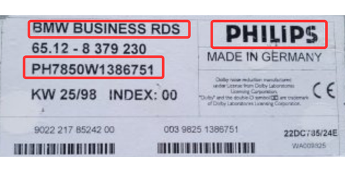 RADIO CODE FOR BMW BUSINESS RDS RADIO PHILIPS PH7850 RADIO UNLOCK CODE PIN CODE - Picture 4 of 4