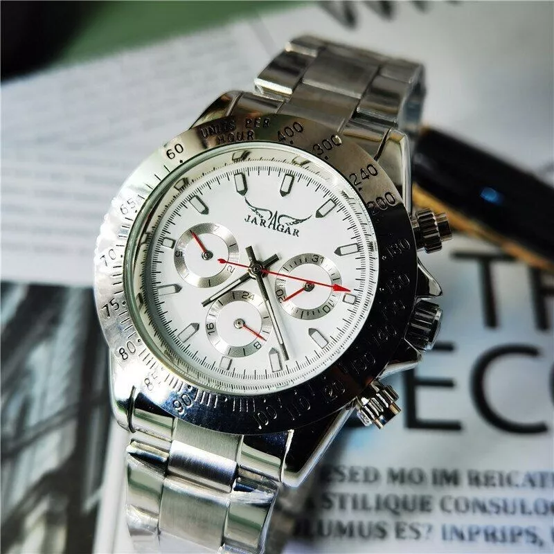 Jaragar Automatic 6 Hand Stainless Steel Case Strap Sports Watch