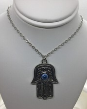 Evil Eye Pendant Amulet Necklace 18-20 Inch Adj Silver-Tone New Free Ship 1927