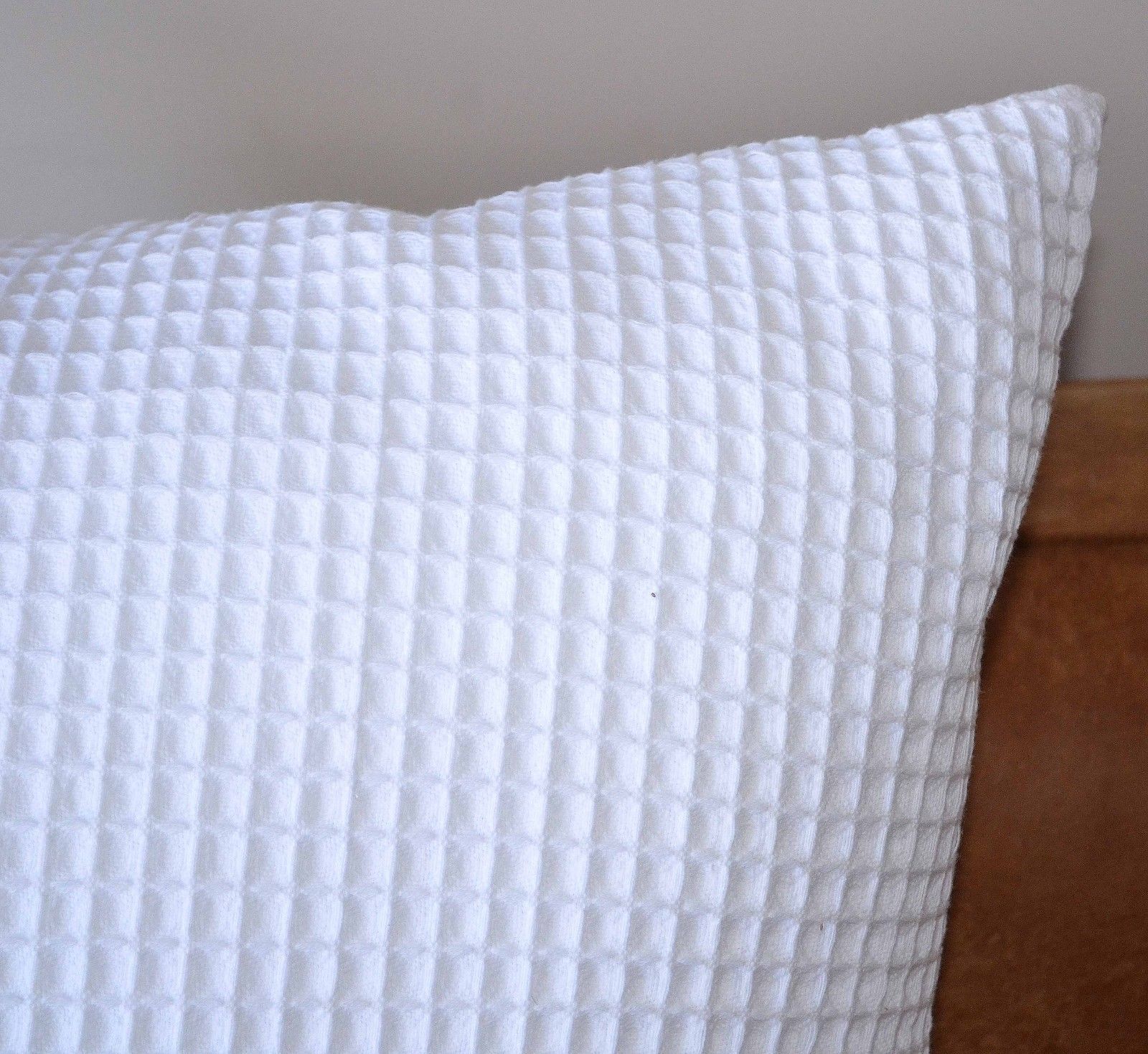 New White 100 cotton Large Waffle Standard & European Cushion cover &Pillowcase eBay