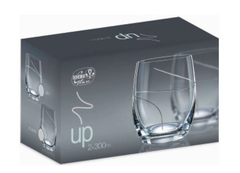 Bohemia Crystal UP Tumbler Stemless Wine Glass 300ml 2pc