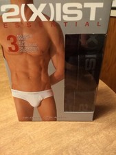 2 X IST No-Show Men's Briefs Large 3-Pack Black NEW