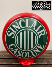 SINCLAIR GASOLINE Reproduction 13.5" Gas Pump Globe - (Red Body)