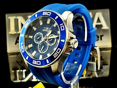 NEW Invicta Men's 50mm PRO DIVER Quartz BLUE DIAL Blue/Silver Tone