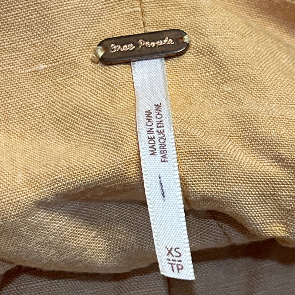 Free People Yellow Toned Jumpsuit Romper Front Wrap Tie Size XS - Image 3 of 4