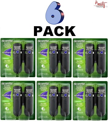 6 x quickmist duo NICORETTE , 2 x 150 sprays - FREE SHIP TO USA - OFFER PRICE