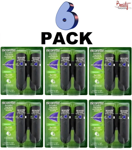 6X quickmist duo NICORETTE , 2 x 150 sprays-FREE SHIP TO USA