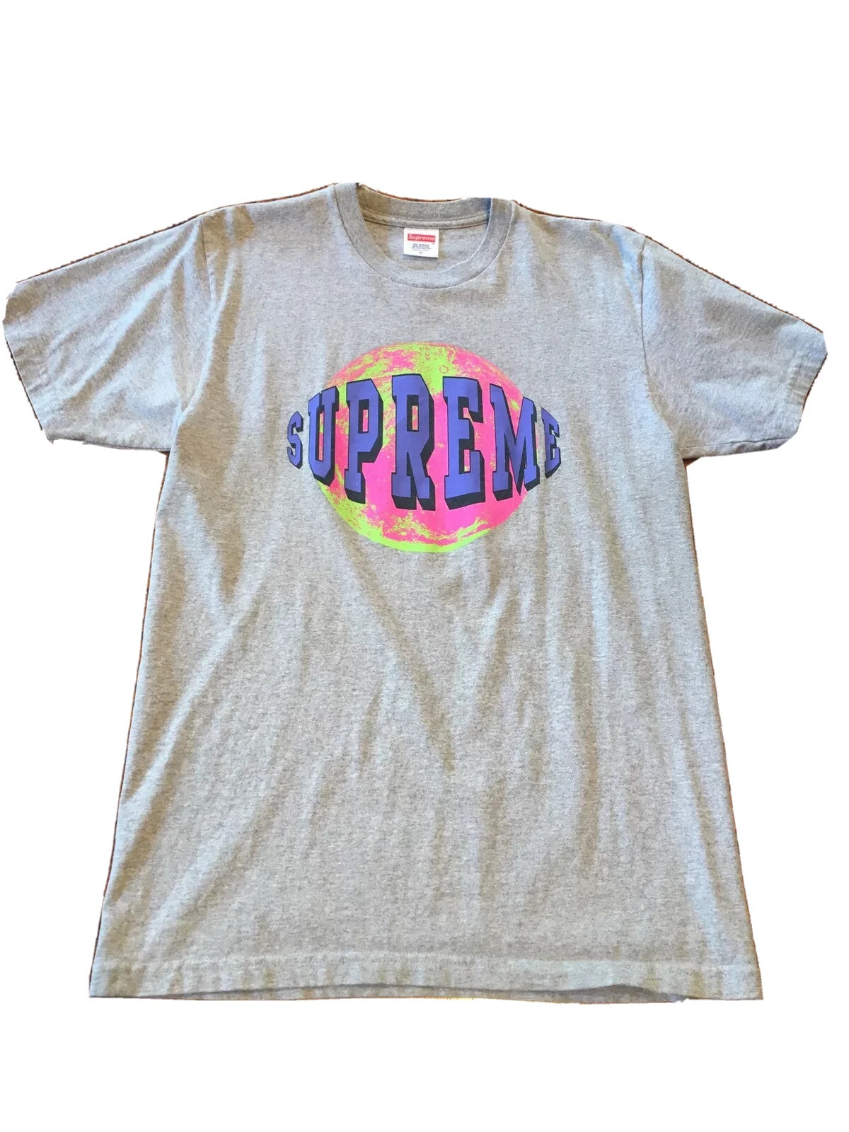 T shirt gris lunaire automne/hiver 2015 Supreme taille moyenne rare photo logo FW15