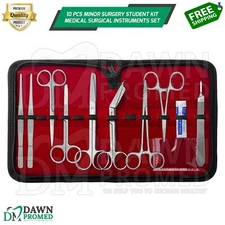 10 Pcs Minor Surgery Student Kit Medical Surgical Instruments Set German Grade