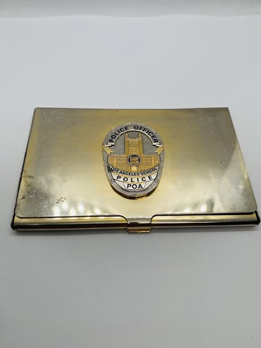 VINTAGE OBSOLETE LOS ANGELES SCHOOL POLICE POA BUSINESS CARD HOLDER