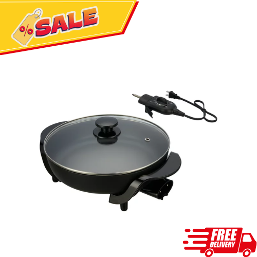 12" Round Nonstick Electric Skillet with Glass Cover eBay