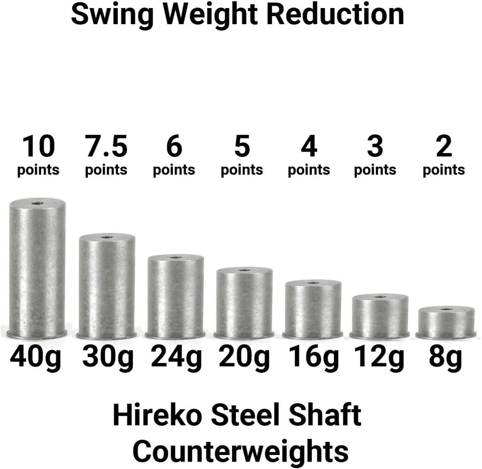 Hireko Golf Club Counterweights for Graphite Shaft (0.470" stem), Silver - Image 3 of 4