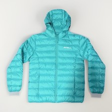 Eddie Bauer Kids Down Puffer Jacket Hooded Teal Youth Medium 10/12 Coat