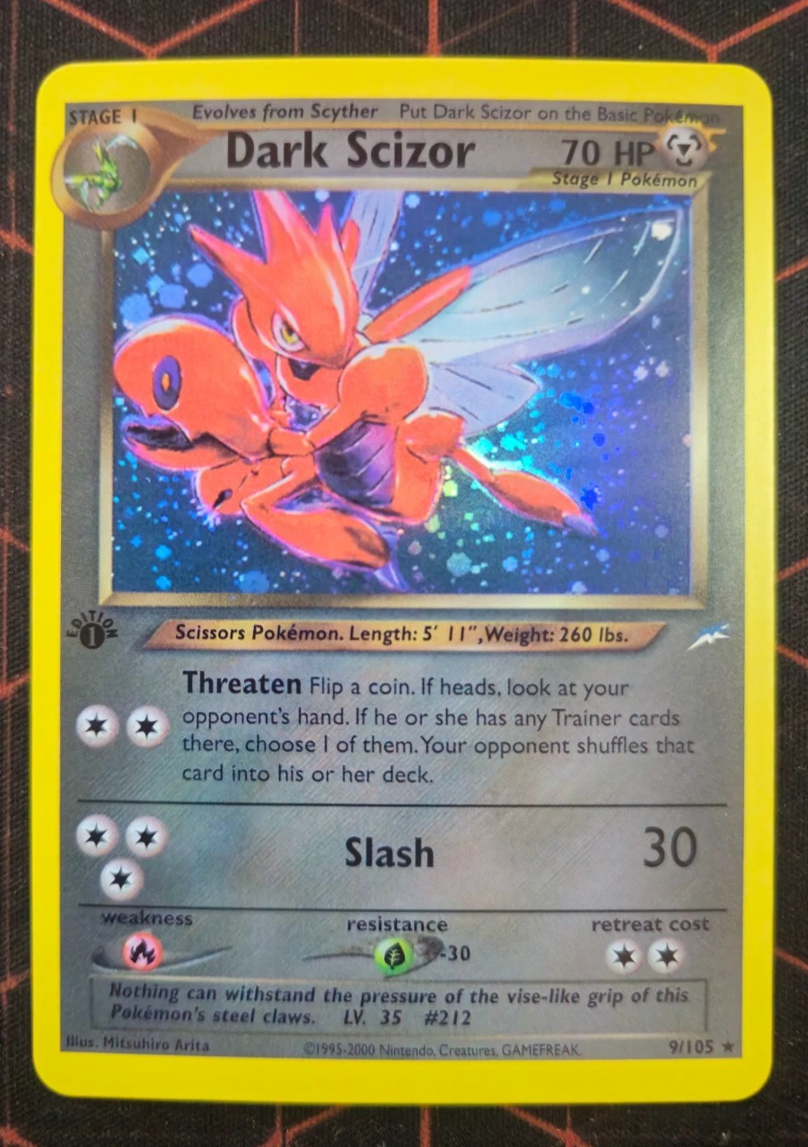 Dark Scizor Neo Destiny 1st Edition Holo Rare 9/105 2002 Pokemon - LP