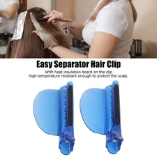 2PCS Sectioning Clips Heat Insulation Easy Speed Separator Clip Blue For Wig