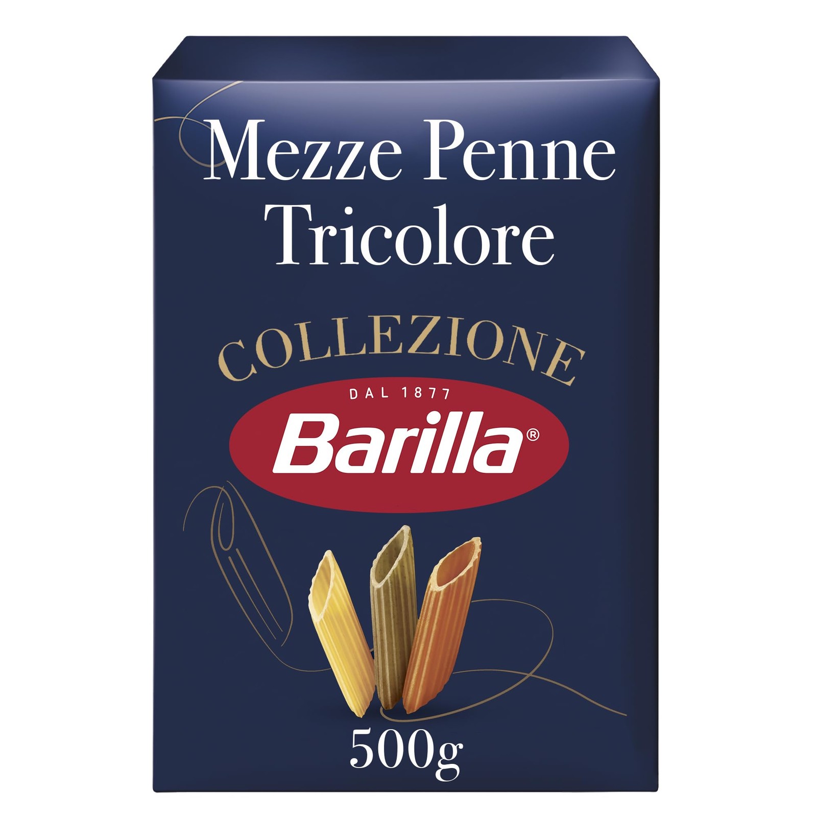 Barilla Mezze Penne Tricolore – 500 g (Pack of 1),