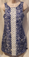LILLY PULITZER FOR TARGET DRESS UPSTREAM BLUE FISH PRINT LACE SHEATH SIZE 6